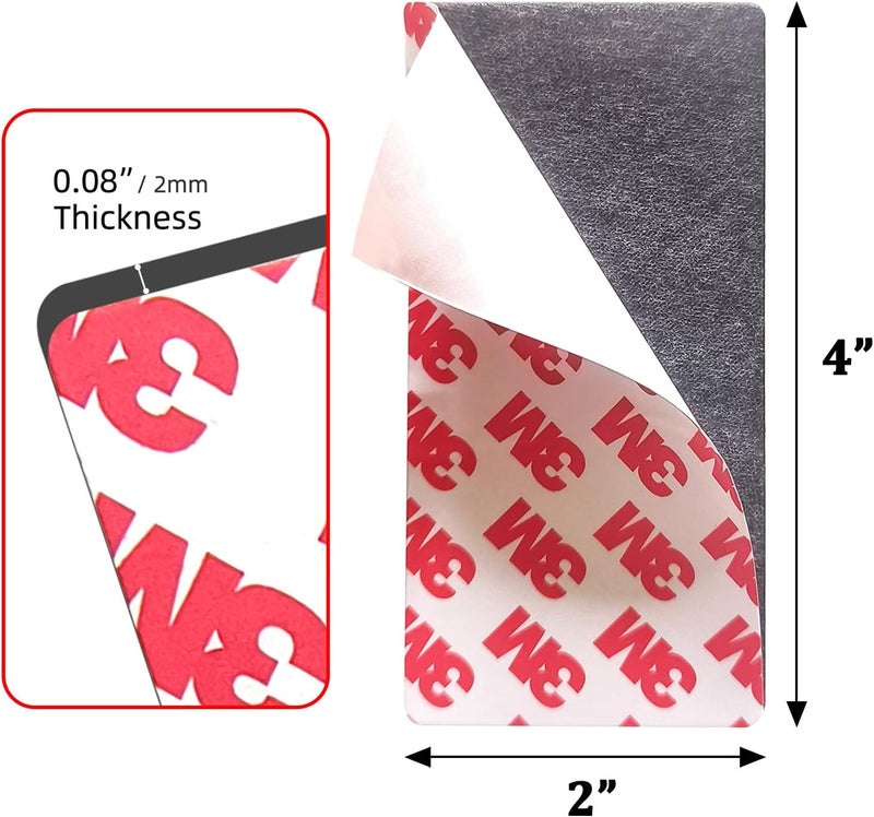 JINGZHAN Magnetic Strip, Flexible Magnetic Tape with 3M Strong Adhesive Backing, Heavy Duty Strips for Refrigerator Whiteboard(100 X 50 X 2MM,10 pcs) - Image 2